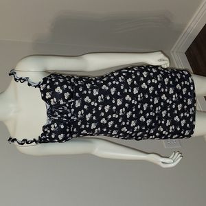 Black floral mini dress